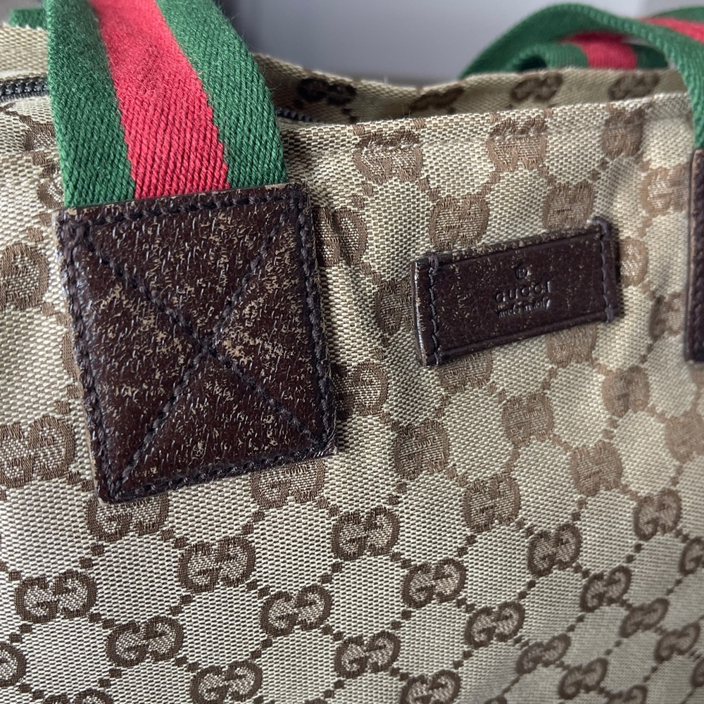 Authentic Gucci GG Monogram Supreme Sherry Web Satchel Tote Bag with COA - Picture 14 of 17